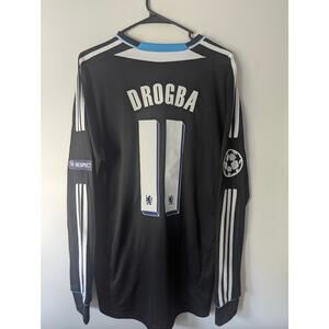 Chelsea Drogba 2011/12 Away LS Jersey Large UCL Fully Patched